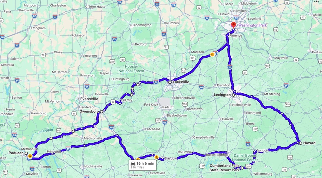 Carte Panorama du Kentucky